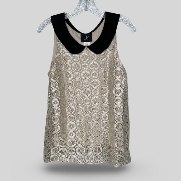 Anthropologie Tops - Anthropologie Liv Metallic Lace Top